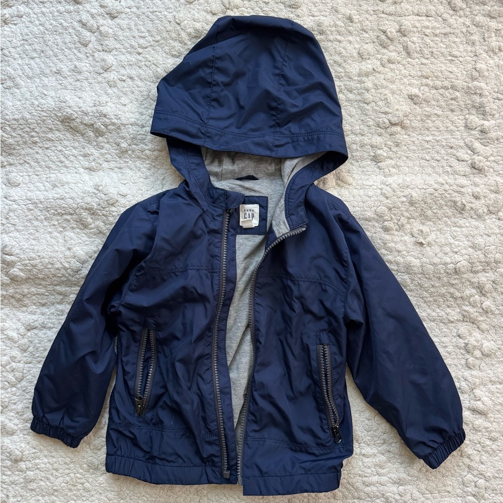 GAP Kids Navy Hooded Rain Jacket